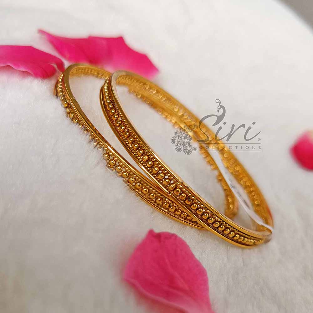 Beautiful Pair of Bangles in Antique Gold Polish