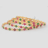 Designer Set of Four Bangles in Multi Stones