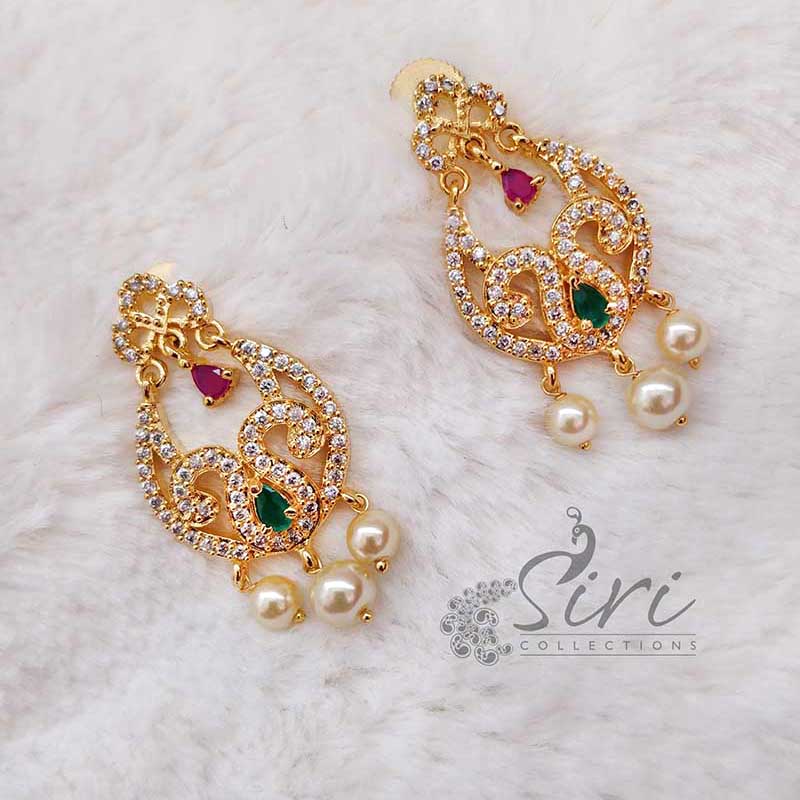 Rose Gold AD Stone Jhumka Earring | FashionCrab.com
