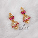 Cute AD Stone Earrings Jhumkas