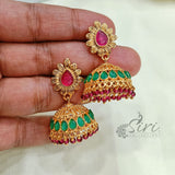 Beautiful Multi Stone Gold Plated Jhumkas