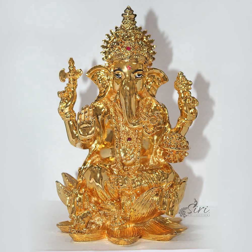 Gold Plated Lord Ganesha Idol