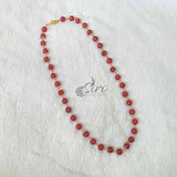 Simple Pinkish Maroon Onyx Beads Maala Chain Necklace