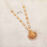 Beautiful Real Pearls Maala Necklace in Lakshmi Pendant
