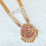 Beautiful Necklace Haaram in Multi Colour Stone Pendant